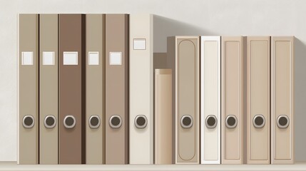 A set of clean, organized folders in neutral tones representing different market segments.