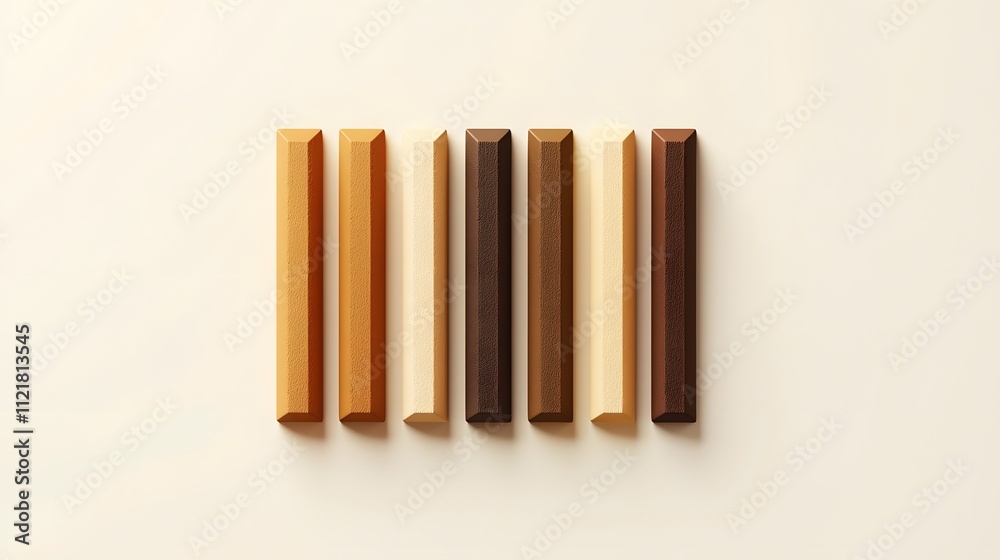 Aufkleber A minimalist infographic of a segmented bar graph in muted earth tones displayed against a white background.
