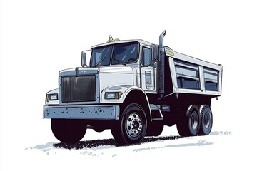Obraz premium Dump Truck Unloading Gravel in Clean Vector Illustration