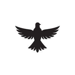Fototapeta premium Creative Dove Bird silhouette vector Style with white background