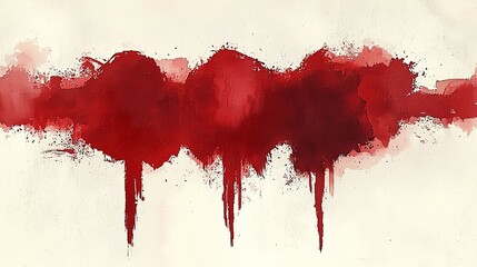 A red paint splatter on a white background
