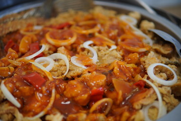 fried fish of hotel breakfast