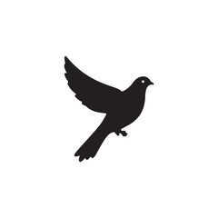 Fototapeta premium Creative Dove Bird silhouette vector Style with white background