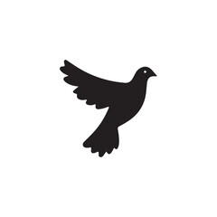 Obraz premium Creative Dove Bird silhouette vector Style with white background