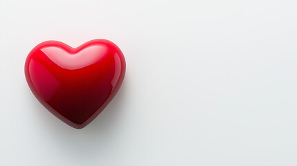 Fototapeta premium Symbolic heart-shaped organ donation card on white background, clean and simple design with subtle glow representing hope and life-saving potential.