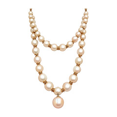 Fototapeta premium elegant double-strand pearl necklace with gold accents