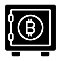 Crypto Vault Vector Line Icon Design