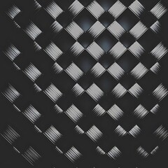 The abstract geometric pattern of interwoven black and white diamond-shaped lines creating a modern textured effect.
