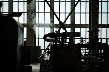 Industrial shot with the interior of a thermoelectrical power plant	