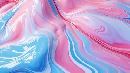 Abstract Pink and Blue Swirling Liquid Design