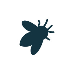 Creative Fly and Bee silhouette vector Style with white background