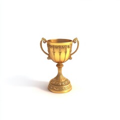 Ornate golden trophy, elegant design, award.