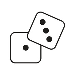 dices glyph icon with white background vector stock illustration