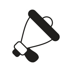 bull horn glyph icon with white background vector stock illustration
