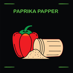 Threads of Saffron in a Small Glass Vial with a Saffron Flower Beside it - Vector Illustration