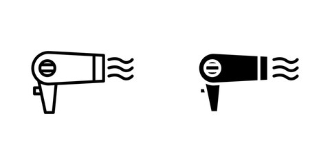 Hair dryer icons for app and websites.