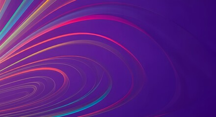 Fototapeta premium Abstract radial wave background. Lots of colored wave radial lines on purple background with copy space for abstract design on technological, scientific theme.