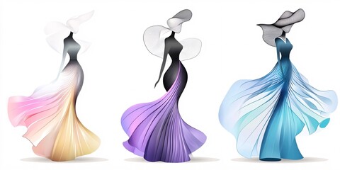 Flowing Lines Fashion Design Sketches