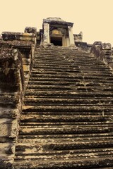 The central tower symbolizing the sacred Mount Meru in Angkor Wat in Cambodia