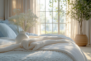 Soft textures and gentle light create a serene atmosphere in the morning room