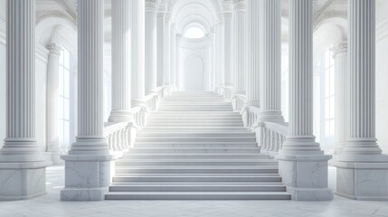 Obraz premium Grand Marble Staircase in a Luxurious Palace