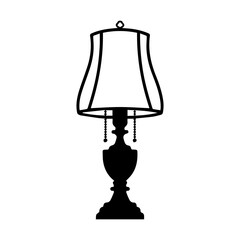 Obraz premium lamp light vector silhouette icon illustration