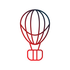 Obraz premium hot air balloon gradient icon with white background vector stock illustration