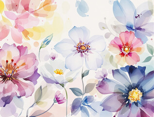 Obraz premium Elegant Abstract Watercolor Flowers Illustration Isolated Floral Art Concept for Creative Designs