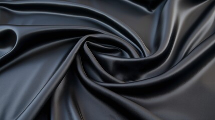 Obraz premium Black silk satin fabric abstract background