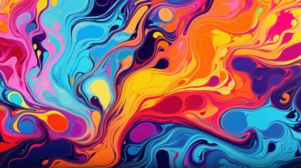 Vibrant Swirls Of Color Abstract Fluid Painting