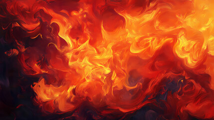 Dynamic display of fiery flames swirling with intensity and energy. Inferno. Illustration