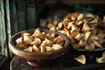 Biscuits fortune cookies , sweet pastries  