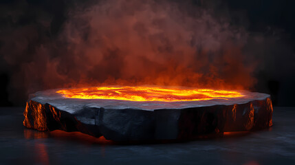 fire and lava podium