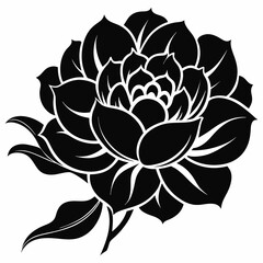 Monochrome Bloom vector silhouette black design white background