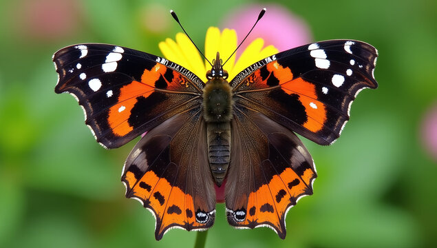 aglais urticae common tortoiseshell butterfly found summer flowering plants like stinging nettle