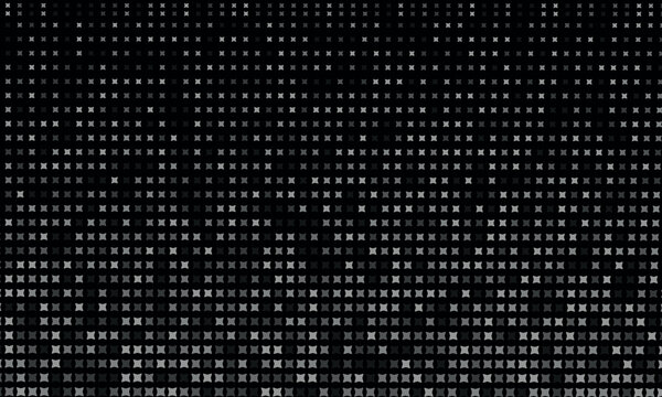 Glowing black disco party pattern background. Colorful rose sequin mosaic texture. Abstract sparkling halftone wallpaper. Glitter pop up comic background. Retro vector design template