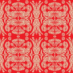 grunge linocut style vector seamless pattern