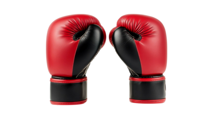 A pair of leather boxing gloves Isolated on transparent background