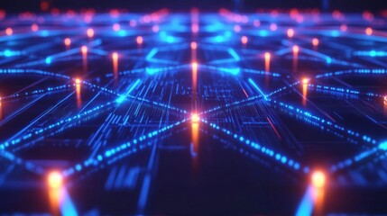 Obraz premium Futuristic Digital Network Background