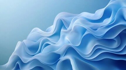 Obraz premium Abstract Waves of Blue Fabric