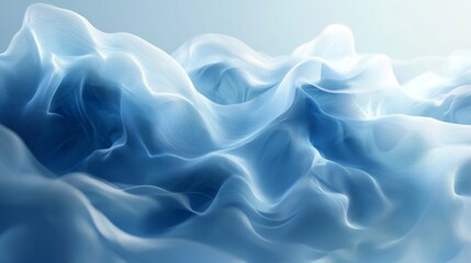 Obraz premium Fluid Blue Waves Abstract Art