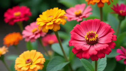 vibrant zinnias bloom summer gardens wide variety colorful