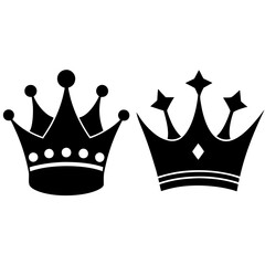 Crown vector 4 different types on white background