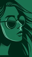 Abstract Vector girl  art featuring a stylized face with flowing hair, perfect for modern and creative design projects. © WhiteCode