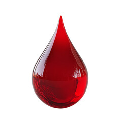 Fototapeta premium A Crimson Red Blood-Like Droplet on a Pristine White PNG