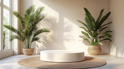 Obraz premium Modern Minimalist Interior with Plants
