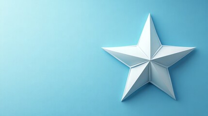 Fototapeta premium Origami Star on Blue Background