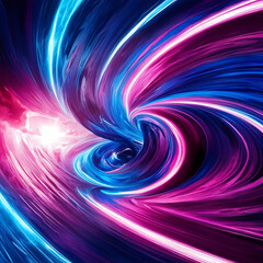 Fototapeta premium Electric Blues, Purples, and Pinks with Dynamic Forms and Intense Exhilaration
