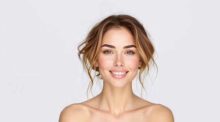 Fototapeta premium Beauty blonde sensual woman portrait. Beauty portrait of a young woman.