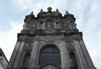 Fototapeta premium Facade of an Ancient Church in Porto, Portugal